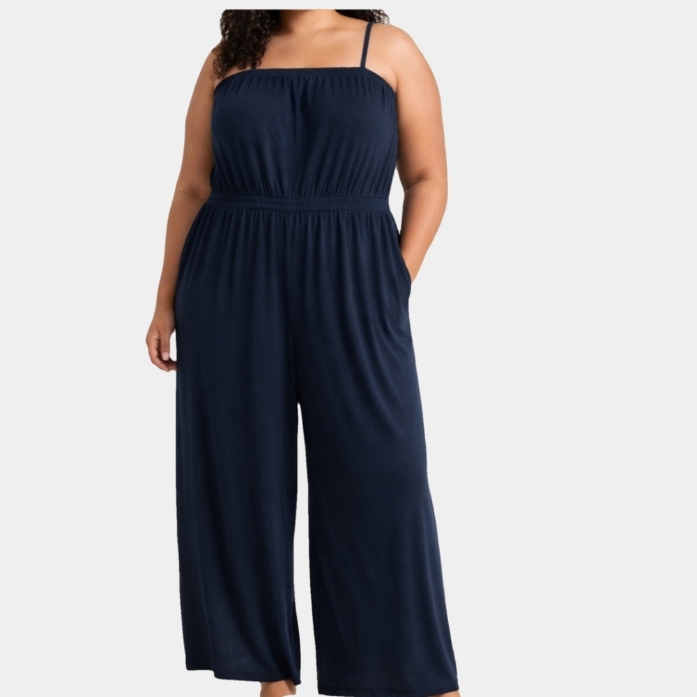 Lane Bryant Spaghetti Strap Wide Leg Jumpsuit Size 26/28